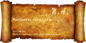Mathern Alojzia névjegykártya